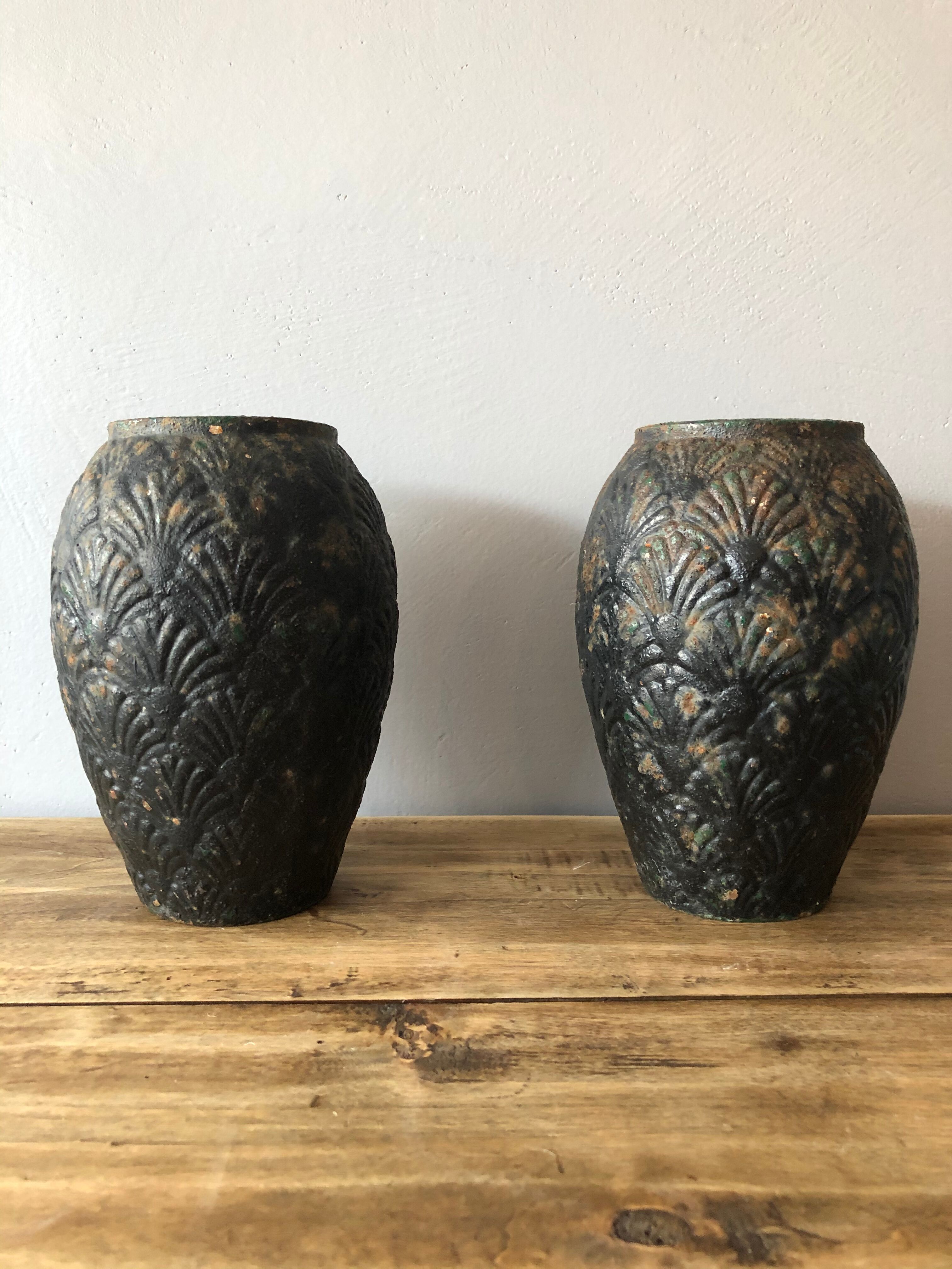 Cast iron flower pots