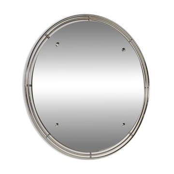 Chrome-plated metal wall mirror, second half of the 20th century