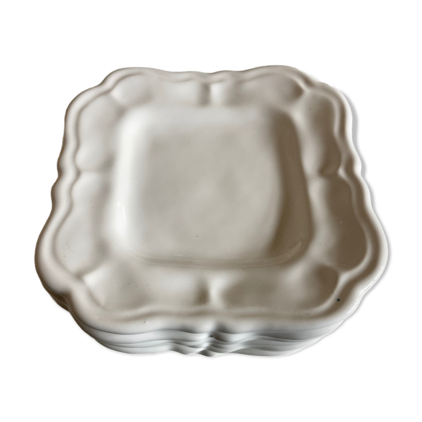 Set 6 plates in glazed earth with Moustiers godrons 1970