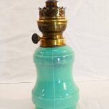 Ancient lampe a petrole in green opaline