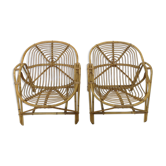 Pair of rattan armchairs from the 60's
