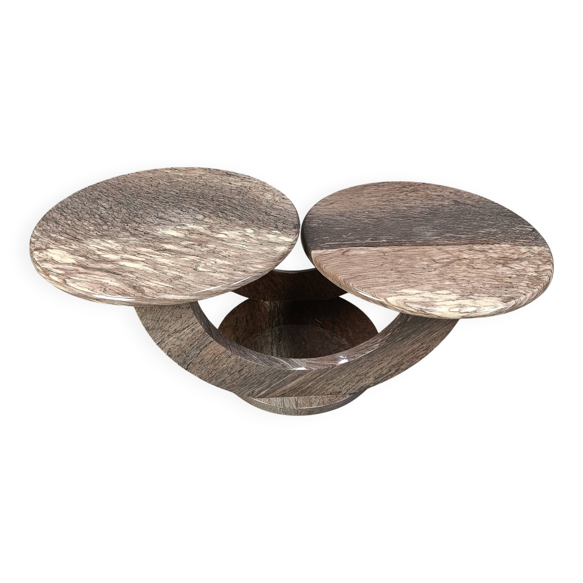 Vintage two tier marble coffee table, 1970s