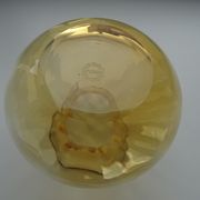 Crystal vase Saint Louis venetian amber orange ribs signed