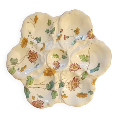 Assiette à huîtres anglaise ancienne fin XIXème - début XXème