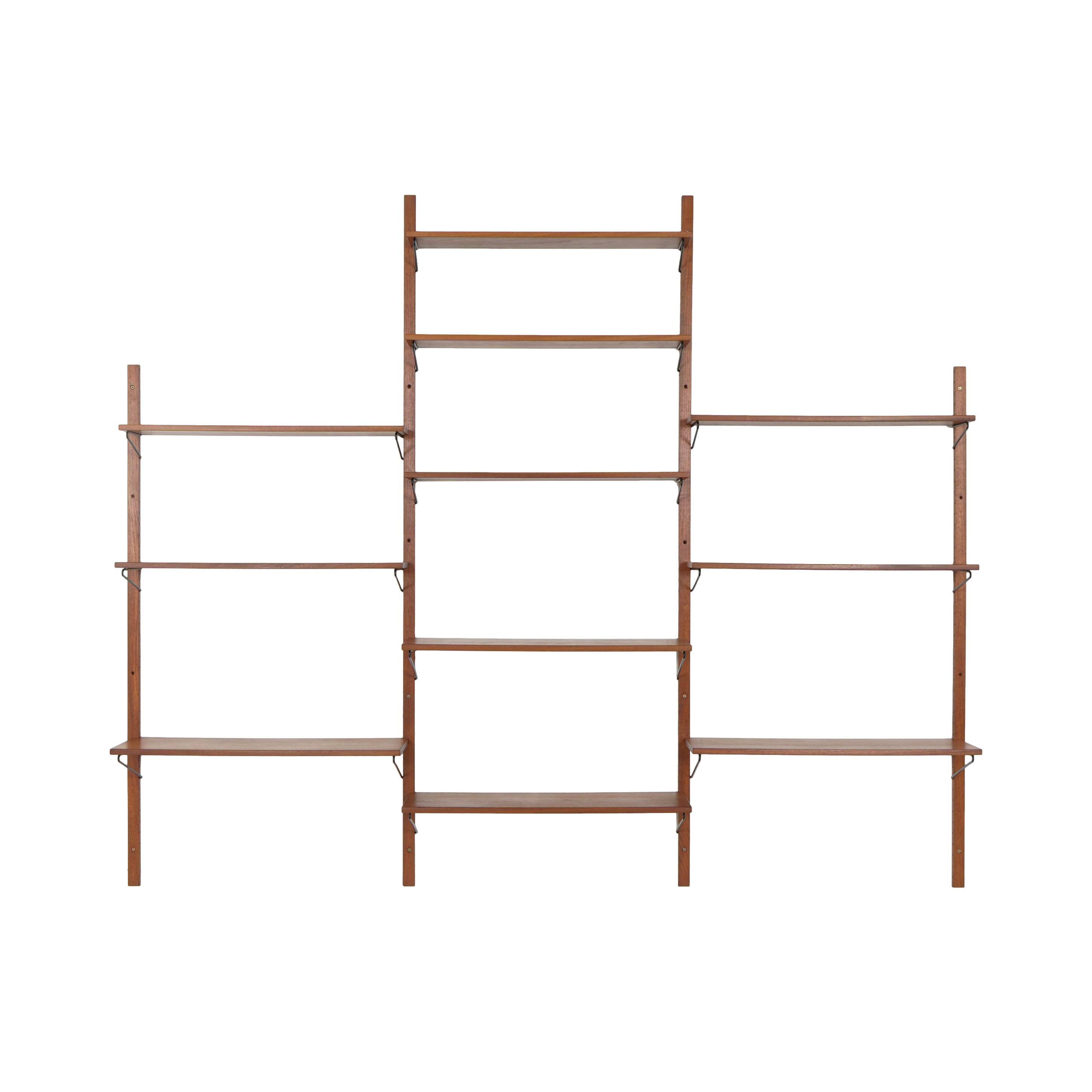 Modular shelving from the 1960s — Danish teak veneer wall system