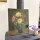 Old Painting Oil on Canvas Late 19th Century – Still Life with Chrysanthemums