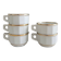 5 vintage porcelain bistro coffee cups from Paris with gold trim.