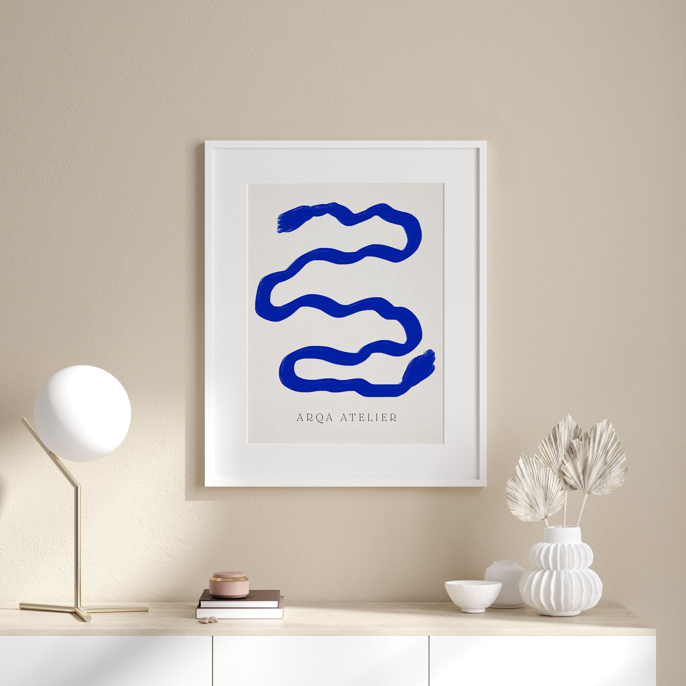 Blue tassels giclee print, 50x70cm