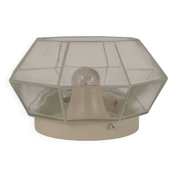 Plafonnier en verre blanc clair par Limburg, Allemagne, années 1960