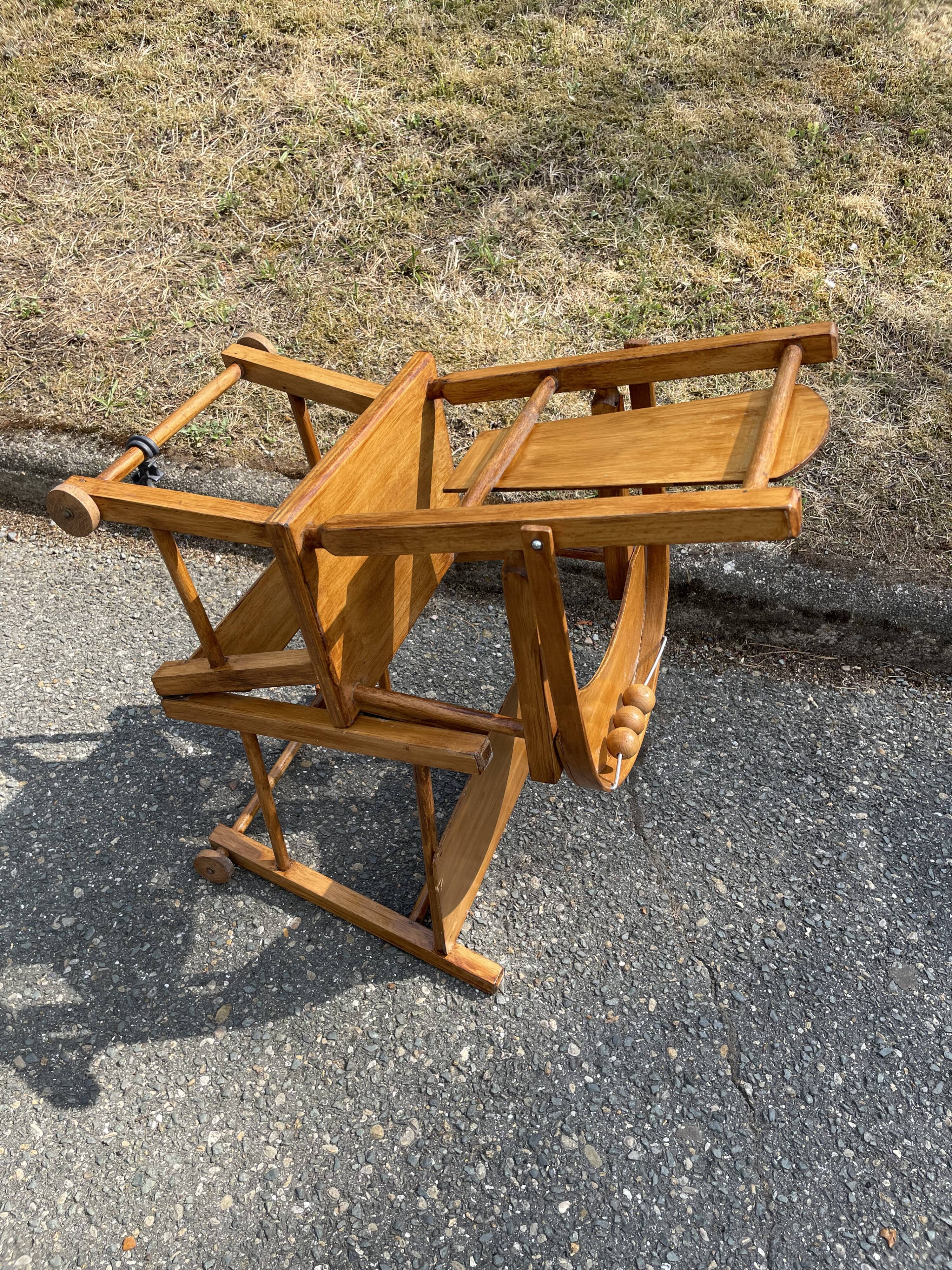 High chair for wooden doll with abacus