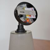 Applique articulée en verre givré blanc et support noir