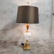 Brass And Opaline Pineapple Leaf Table Lamp 1960s