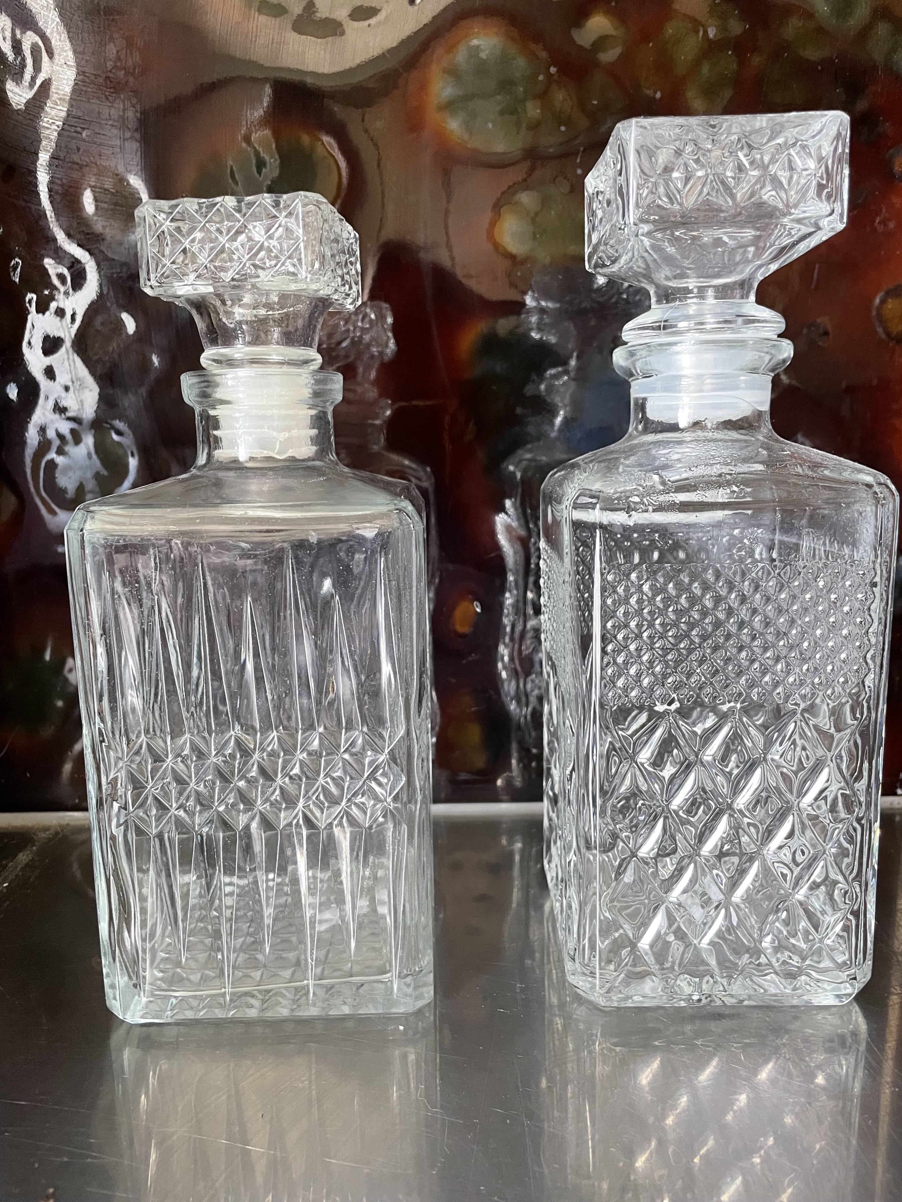 Pair of vintage whiskey decanters