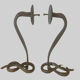 Pair of bronze sconces decorated with a snake XX century