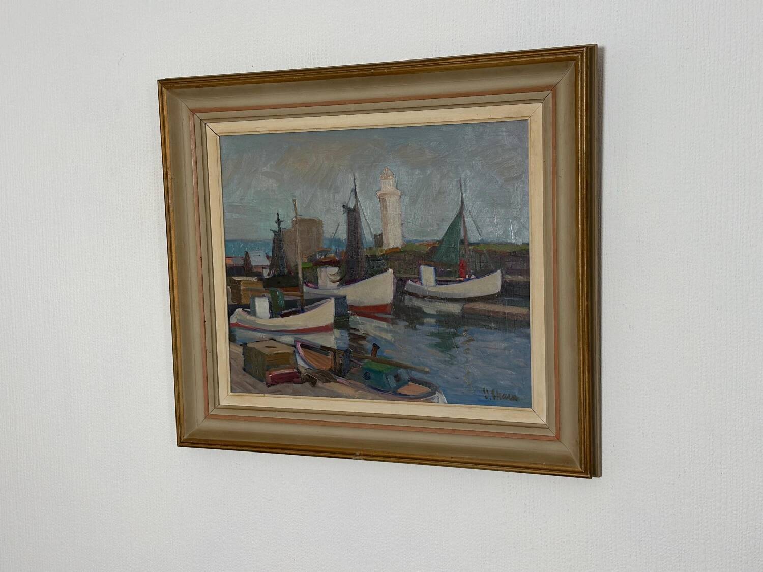 Huile su panneau suédois – « Bateaux » par Eskil Skans