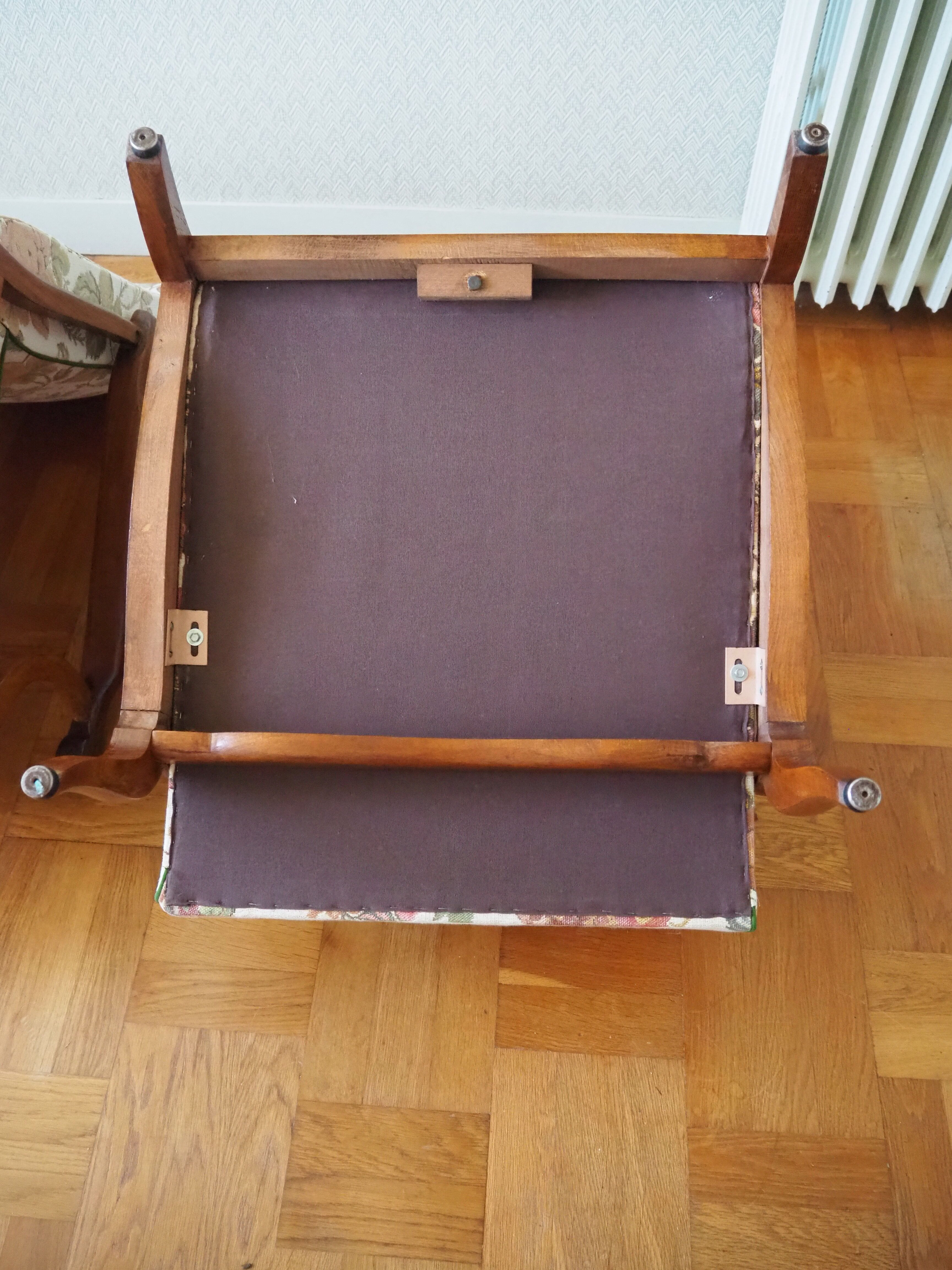 Four 1950s armchairs - wooden armrests