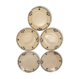 Set of 5 plates Badonviller model Dinan