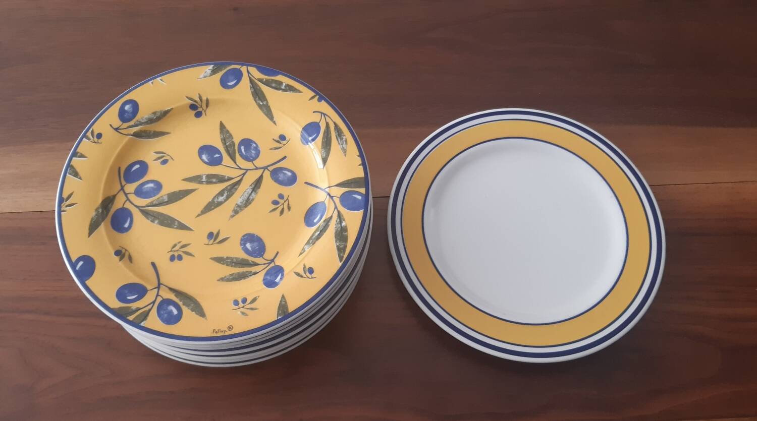 Flat plates hostess line faience Palluy