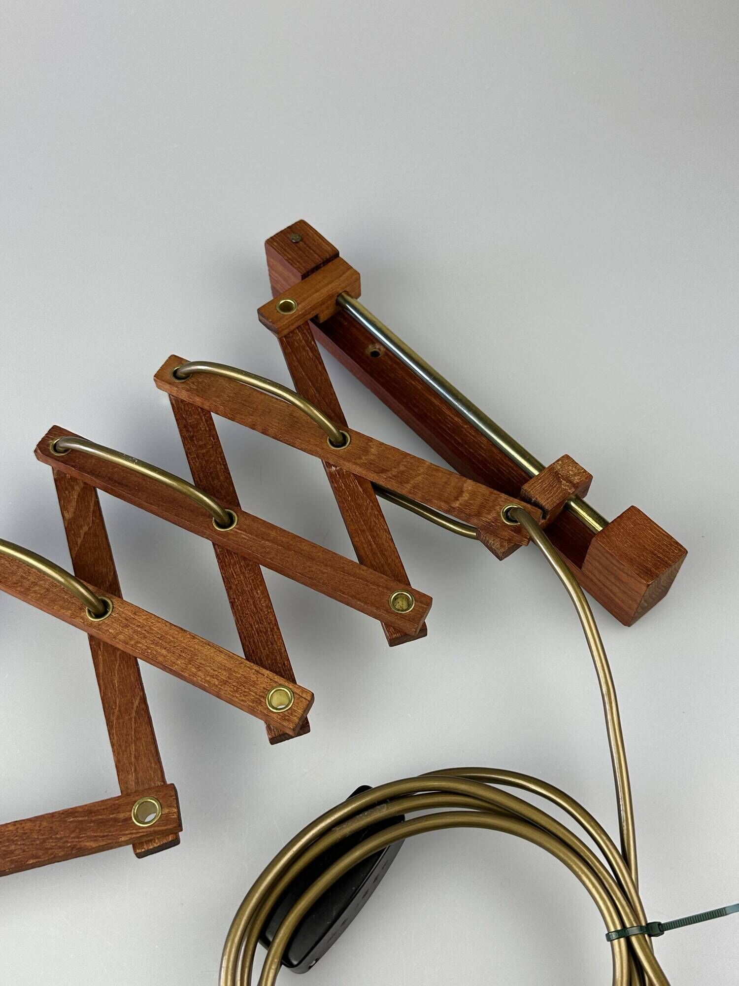 1960s/70s Teak Scissor Lamp Wall Lamp Mid Century Danish Design Denmark