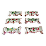 6 old Luneville earthenware knife holders