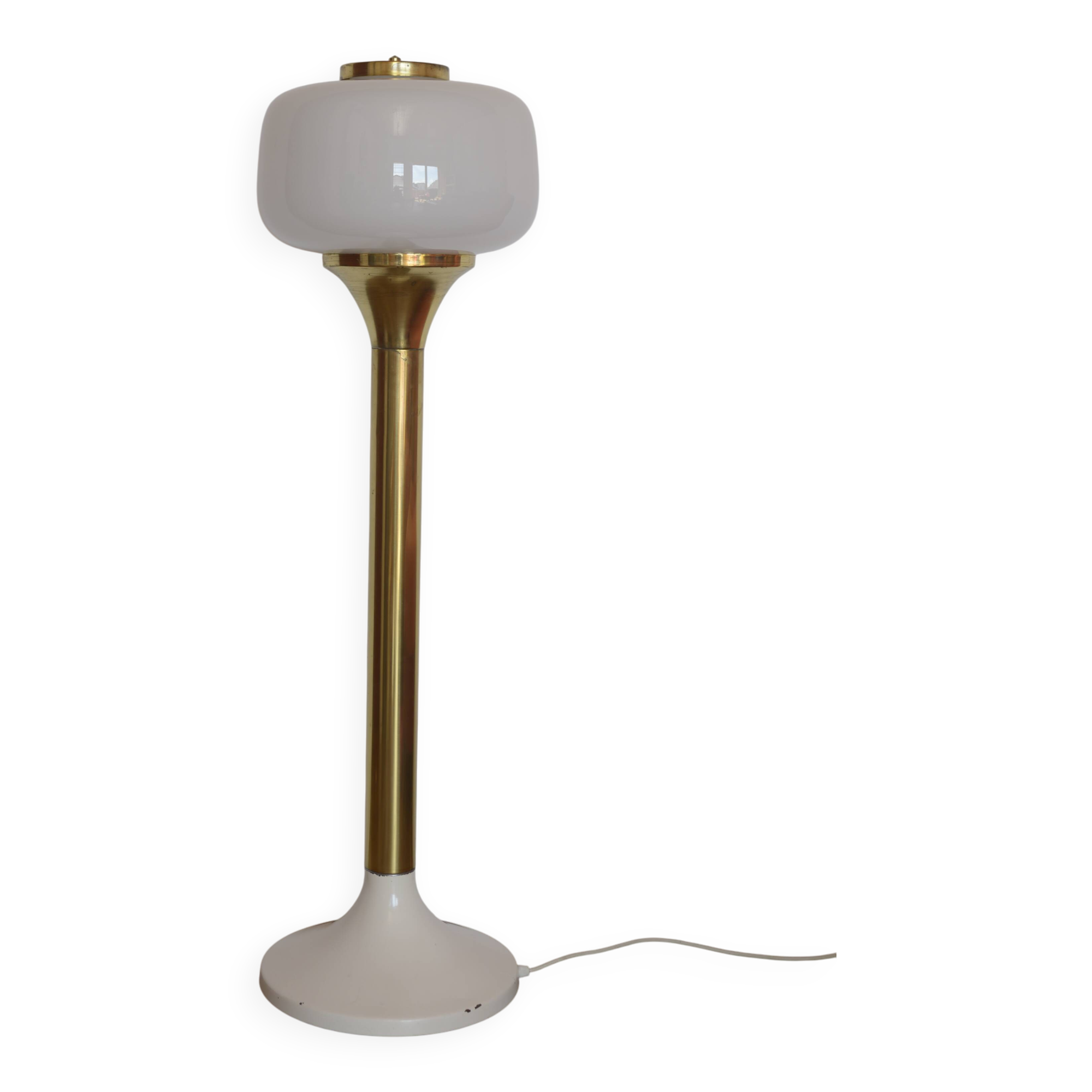 Vintage Brass Floor Lamp Elegant Gold Tall Mid Century Modern Light