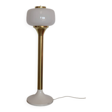 Vintage Brass Floor Lamp Elegant Gold Tall Mid Century Modern Light
