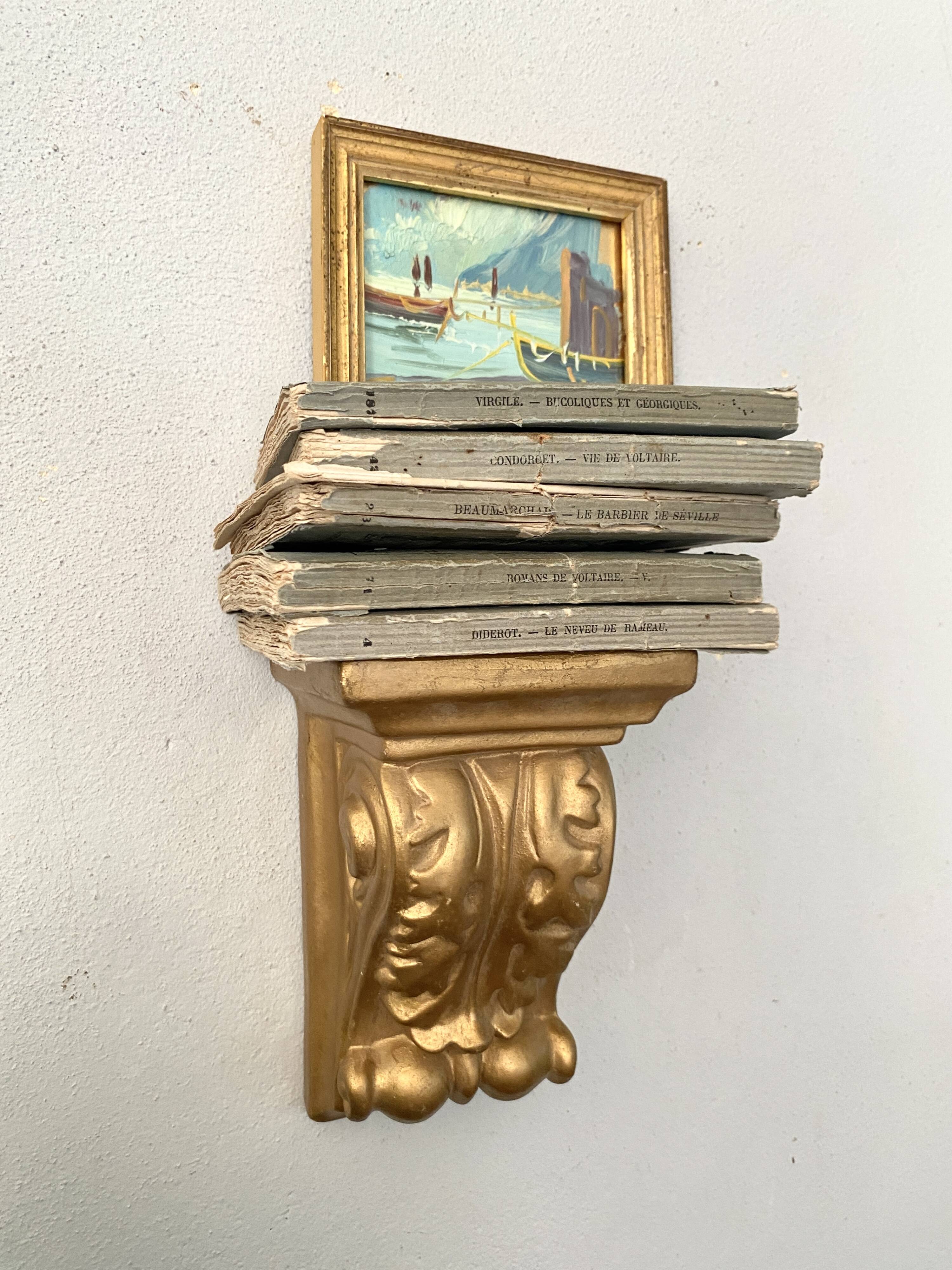 Pair of terracotta wall consoles