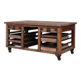 Antique English Bakers Kitchen Worktop or Kitchen Island Table