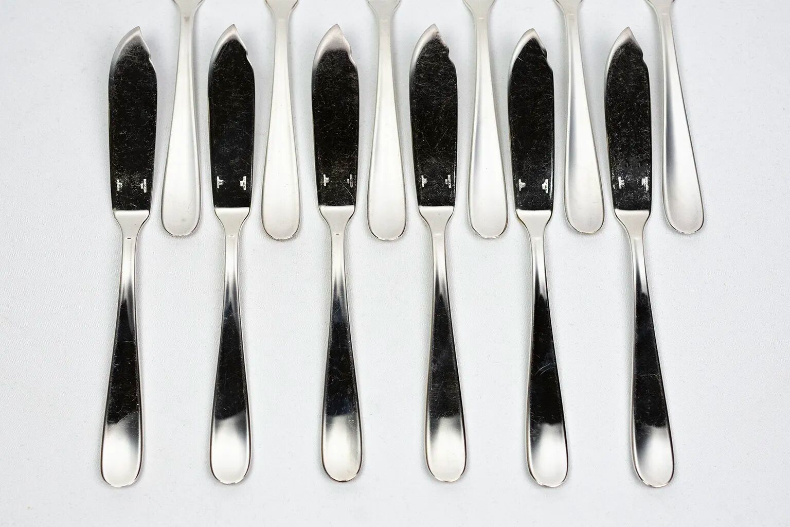 Christofle fish service for 12 — silver-plated metal, OC hallmarks, box