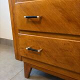 Très belle commode vintage en chêne miel