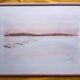 Watercolour on paper - sunset on a beach with boats, framed, signed B. Ernewein.
