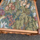4 solid wood chairs with embroidered fabric
