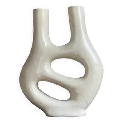 Vase biomorphique abstrait en céramique vintage