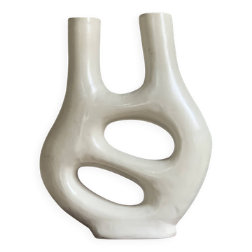 Vase biomorphique abstrait en céramique vintage