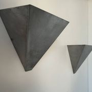 Pair of vintage wall lights, brushed metal, France 1970.