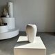 Oblong white vase H:20cm
