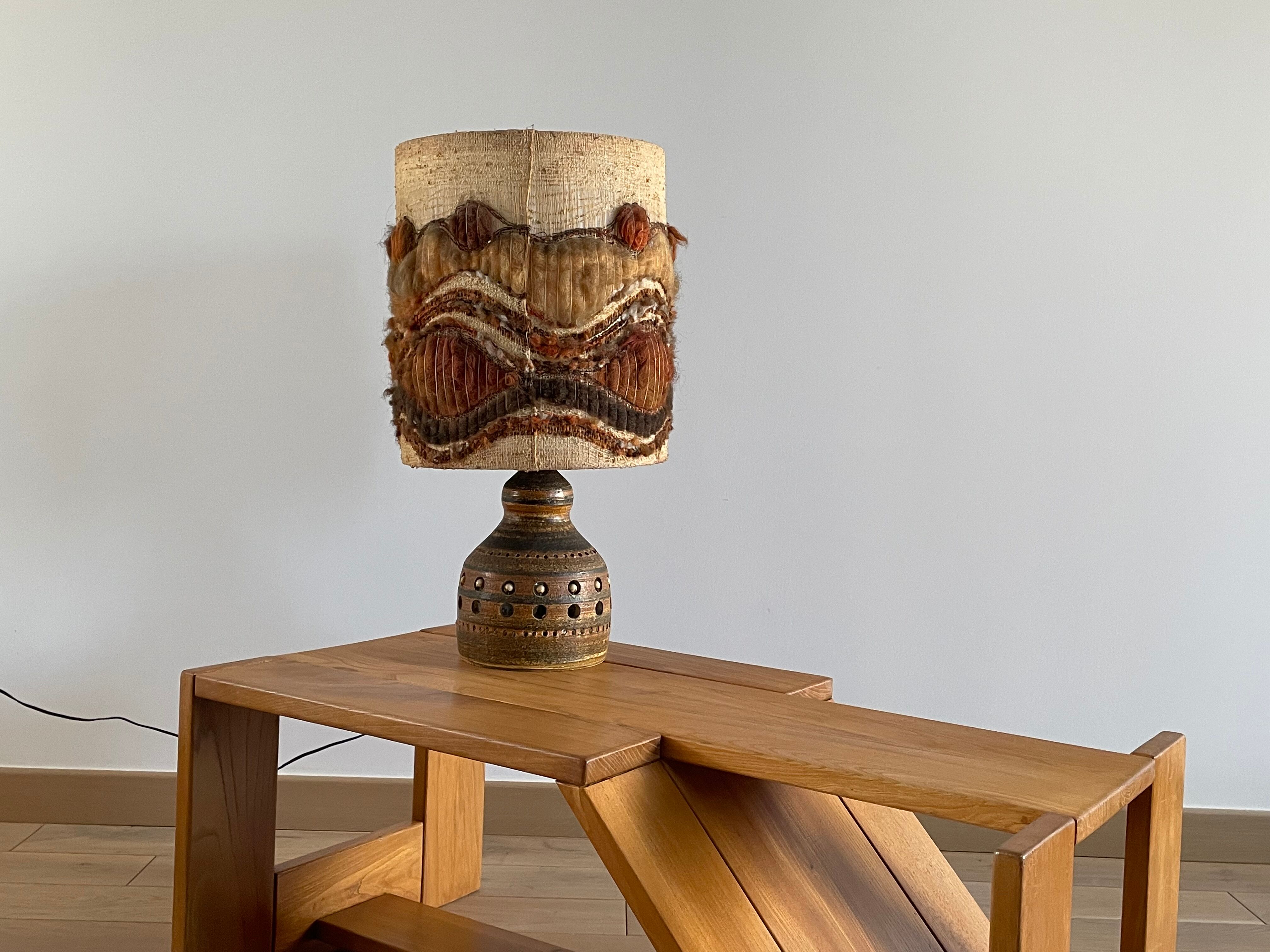 Lampe en céramique par Georges Pelletier, France 1970s