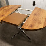 Dining table 1970 extendable formica feet cross atypical chrome