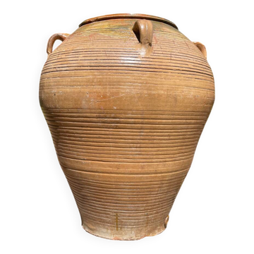 Ancient terracotta pottery jar