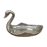 Empty silver metal swan pocket