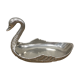 Empty silver metal swan pocket