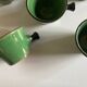 Set of 5 cups in green glazed clay Dieulefit 1960