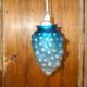 vintage blue glass grape pendant light * frosted ombre glass * mid-century