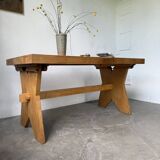 Table, mobilier de montagne en hêtre, 1950