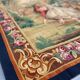 Tapisserie murale en laine de style français élégant avec verdure et scène de cour romantique