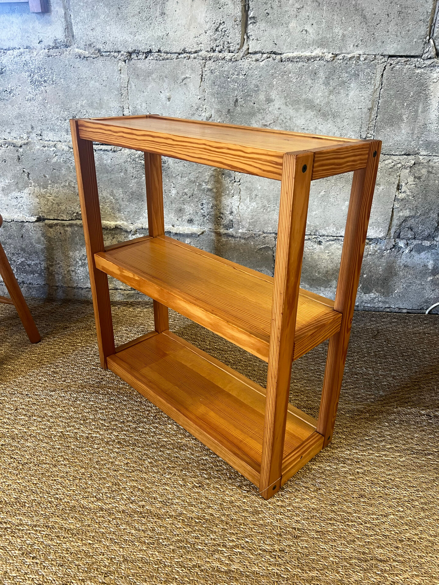 Vintage pine library shelves