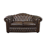 Chesterfield sofa in cowhide leather 2 places