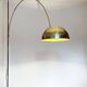 German Postmodern Vintage Brass Arc Floor Lamp with Clamp Rod attributed to Florian Schulz, 1970s