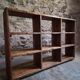 Old workshop shelf in French pine, industrial shoe cabinet, around 1900.