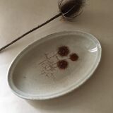 Stoneware dish or ramekin, decorated with thistles made by Sarreguemines